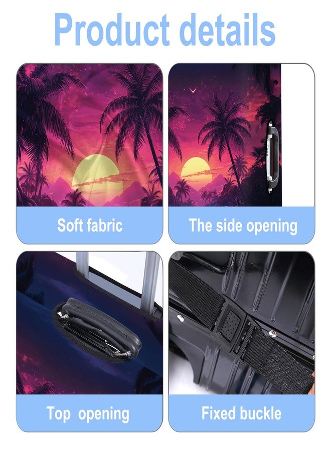 THISFIND Luggage Cover Washable Suitcase Protector Anti-scratch Suitcase cover Fits 20-34 Inch Luggage (Coconut trees, S(20-22inch suitcase)) - Image 3